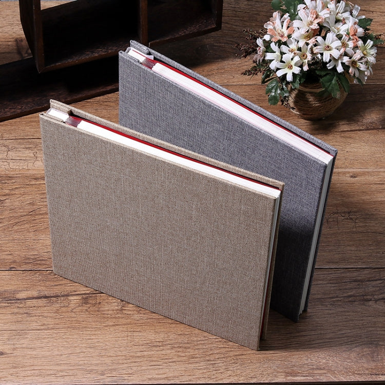 Simple Linen Self-adhesive Film Album Retro Family Large Capacity Handmade Creative Gifts(Gray White Page) - Home & Garden by buy2fix | Online Shopping UK | buy2fix