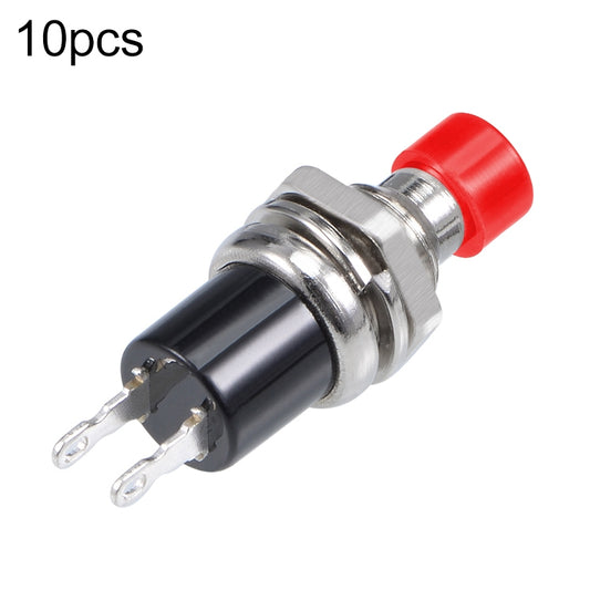 10 PCS 7mm Thread Multicolor 2 Pins Momentary Push Button Switch(Red) - Consumer Electronics by buy2fix | Online Shopping UK | buy2fix