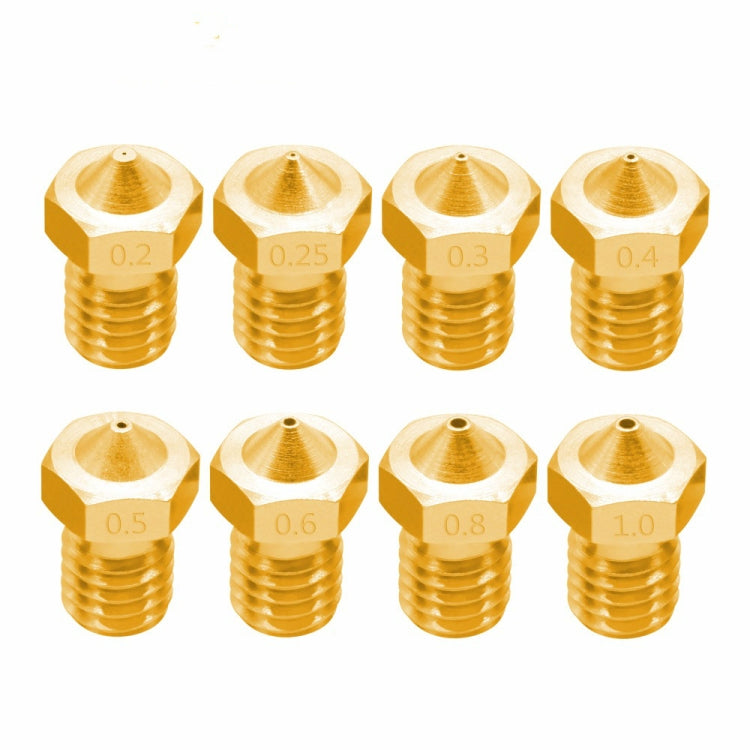 8 PCS Bugatti 3D Printer Accessories E3D-V5 V6 Nozzle M6 Thread Consumables Hot Nozzle, Size:1.75/0.5mm - Consumer Electronics by buy2fix | Online Shopping UK | buy2fix