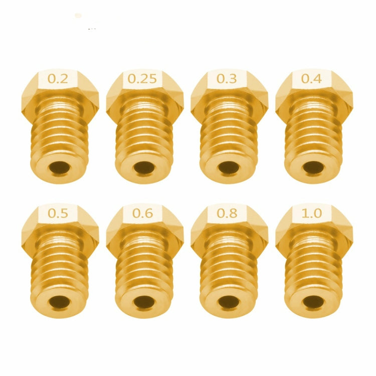 8 PCS Bugatti 3D Printer Accessories E3D-V5 V6 Nozzle M6 Thread Consumables Hot Nozzle, Size:1.75/0.5mm - Consumer Electronics by buy2fix | Online Shopping UK | buy2fix