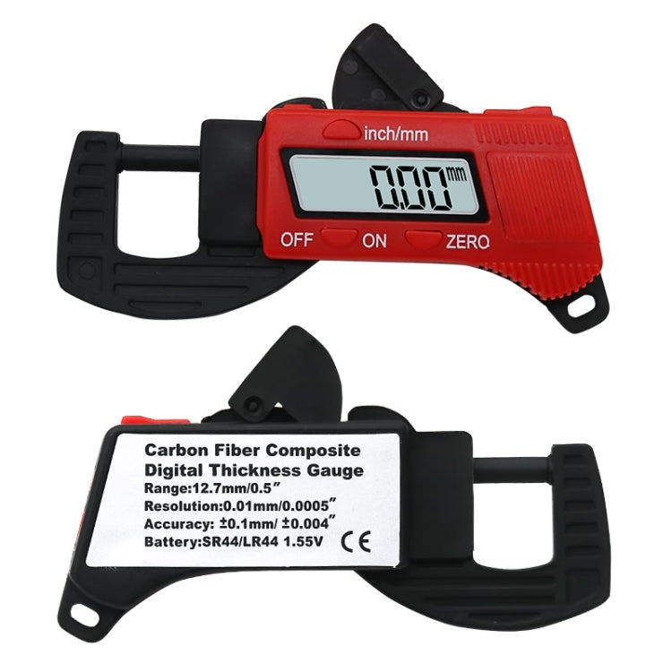 Plastic Electronic Digital Thickness Gauge Professional Construction Tools(Red) - Home & Garden by buy2fix | Online Shopping UK | buy2fix