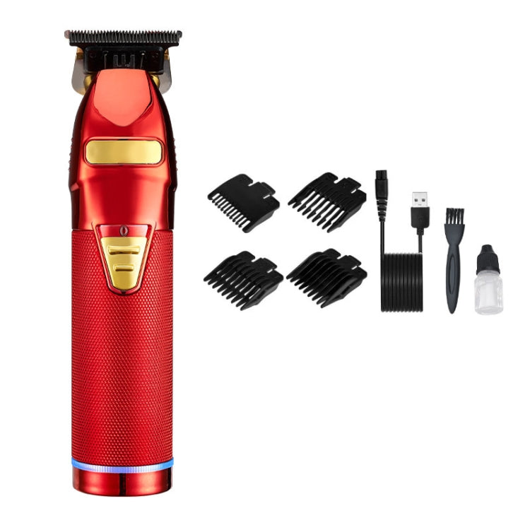 S9 USB Rechargeable Retro Electric Hair Clipper(Red) - Hair Trimmer by buy2fix | Online Shopping UK | buy2fix