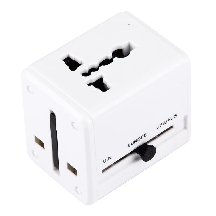 World-Wide Universal Travel Concealable Plugs Adapter with & Built-in Dual USB Ports Charger for US, UK, AU, EU(White) - Consumer Electronics by buy2fix | Online Shopping UK | buy2fix