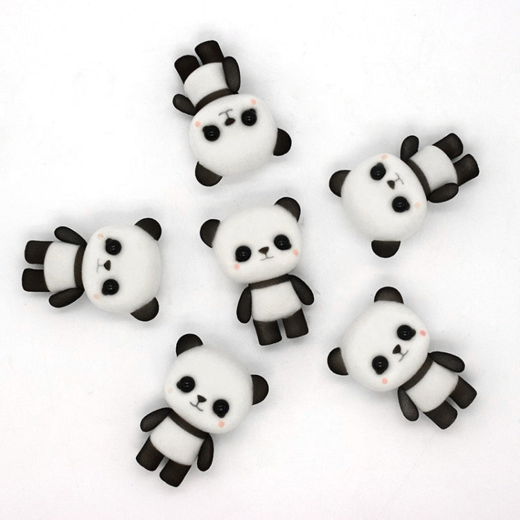 Little Cute PVC Flocking Animal Panda Dolls Birthday Gift Kids Toy, Size: 4.5*3.5*6cm(Black White) - Soft Toys by buy2fix | Online Shopping UK | buy2fix