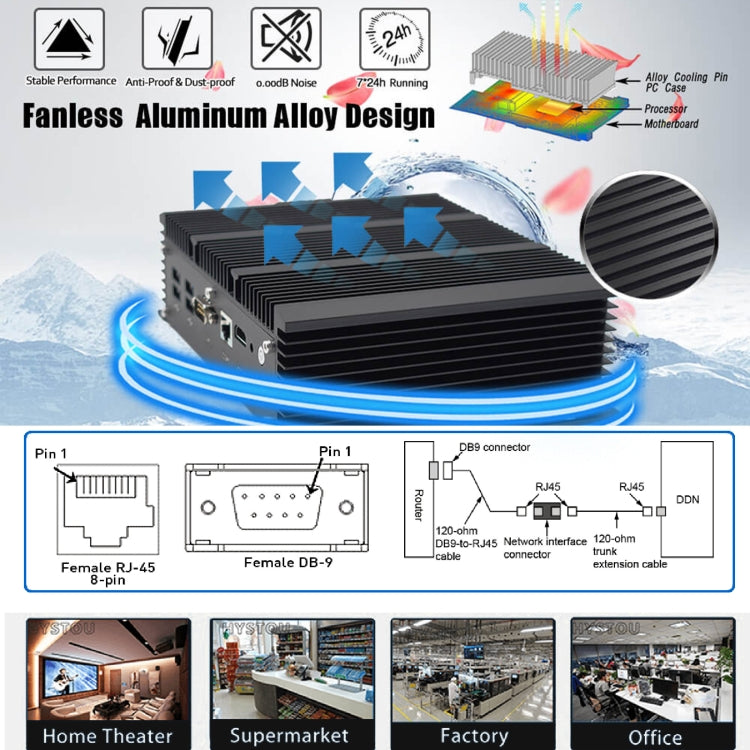 HYSTOU P09-6L Windows / Linux System Mini PC, Intel Celeron 3865U 2 Core 2 Threads up to 1.80GHz, Support mSATA, 8GB RAM DDR3 + 256GB SSD 500GB HDD - Windows Mini PCs by HYSTOU | Online Shopping UK | buy2fix