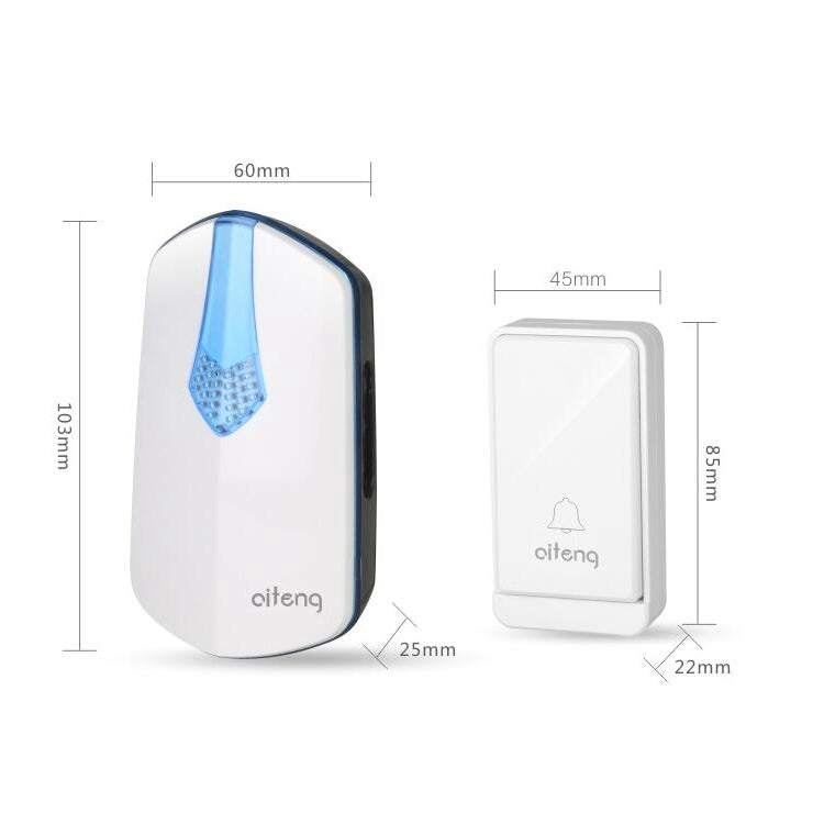 AITENG V026J Wireless Batteryless WIFI Doorbell, US Plug - Wireless Doorbell by AITENG | Online Shopping UK | buy2fix