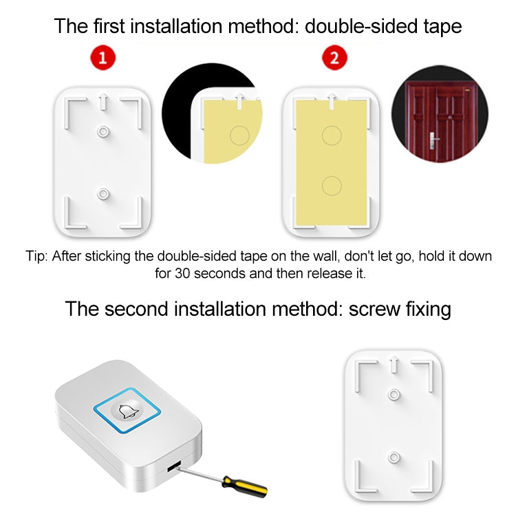 CACAZI C86 Wireless SOS Pager Doorbell Old man Child Emergency Alarm Remote Call Bell, UK Plug(White) - Wireless Doorbell by CACAZI | Online Shopping UK | buy2fix