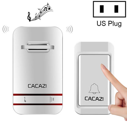 CACAZI V027G One Button One Receivers Self-Powered Wireless Home Kinetic Electronic Doorbell, US Plug - Security by CACAZI | Online Shopping UK | buy2fix