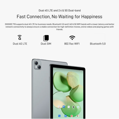 [HK Warehouse] DOOGEE T10 Tablet PC, 10.1 inch, 8GB+128GB, Android 12 Spreadtrum T606 Octa Core 1.6GHz, Support Dual SIM & WiFi & BT, Network: 4G, Global Version with Google Play(Silver) - Other by DOOGEE | Online Shopping UK | buy2fix