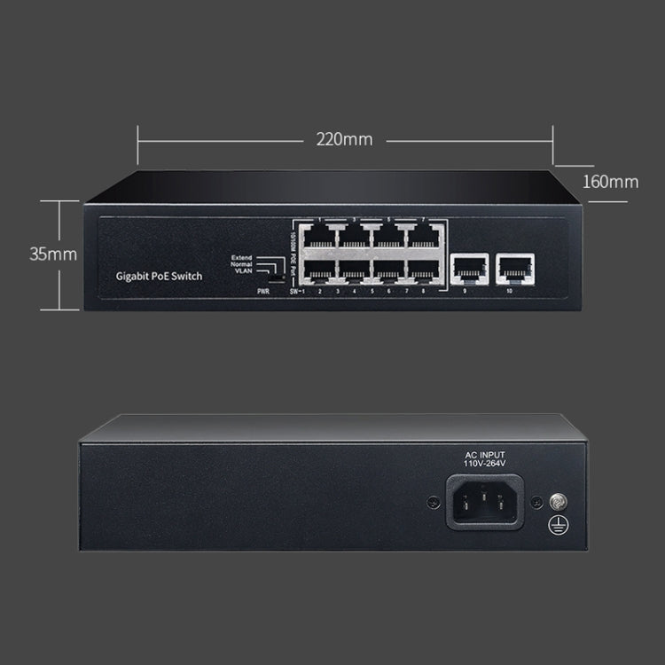 COMFAST CF-SG181P 10 Port Gigabit POE Ethernet Switch 20Gbps Backplane Bandwidth Monitoring - Network Hubs by COMFAST | Online Shopping UK | buy2fix