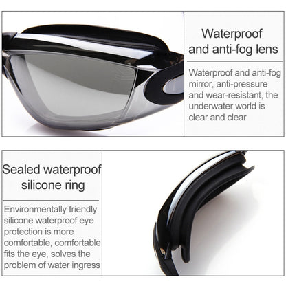 High-definition Waterproof Fogproof Swimming Goggles with Swimming Cap (Black) - Swimming Glasses by buy2fix | Online Shopping UK | buy2fix