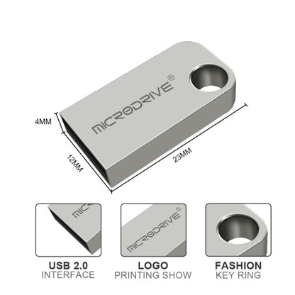MicroDrive 8GB USB 2.0 Mini Semi-circular Metal U Disk - USB Flash Drives by MicroDrive | Online Shopping UK | buy2fix