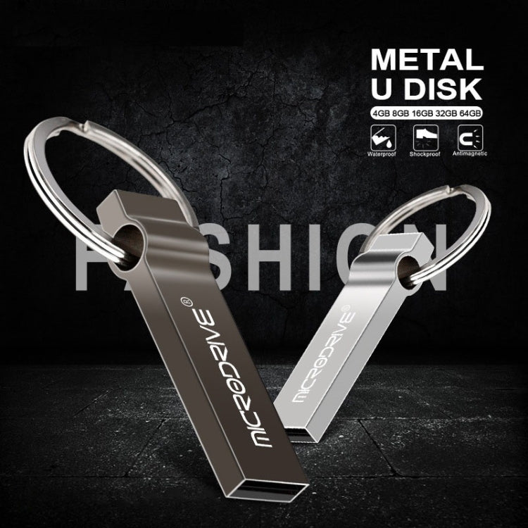 MicroDrive 16GB USB 2.0 Metal Keychain U Disk (Grey) - USB Flash Drives by MicroDrive | Online Shopping UK | buy2fix