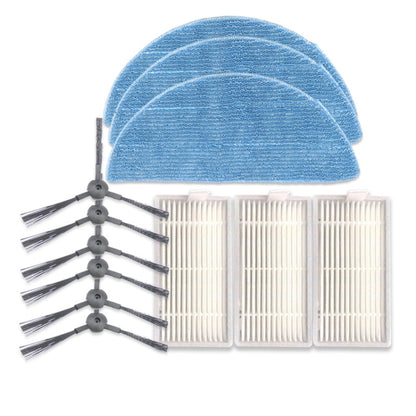 XI239 3 Pairs K614 Side Brushes + 3 PCS I208 Filters+ 3 PCS I201 Rags Set for ILIFE V5S Pro / V50 / V5S - Consumer Electronics by buy2fix | Online Shopping UK | buy2fix